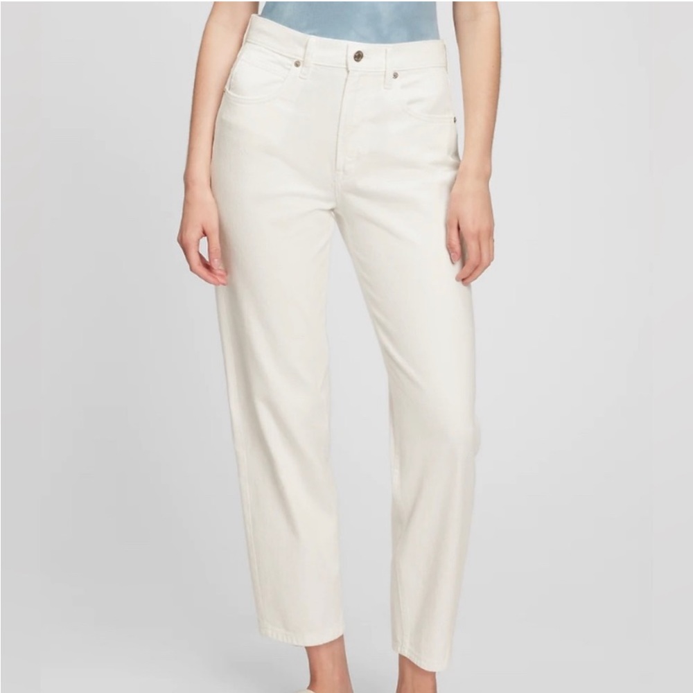 NWT GAP High Rise White Barrel Jeans - 4T